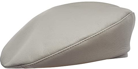 Sterkowski Modell Rebel | Leder Barett für Herren und Damen| Militär Vintage Baskenmütze Kommando Ballonmütze Elegant Französische Traditionelle Commando Soldatisch Kapper Retro Grau 57