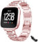 Armband für Fitbit Versa/Versa 2/ Versa Lite/Versa SE Armband, Frauen Strass Glitzer Verstellbare Edelstahl Ersatzbänder Armband Kompatibel mit Fitbit Versa/Versa 2/ Versa Lite/Versa SE (Roségold)