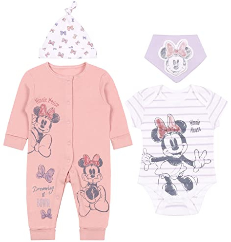 Pink-Violettes Baby-Set Minnie Maus Disney, Zertifikat ÖKO-TEX 0-3 Monate