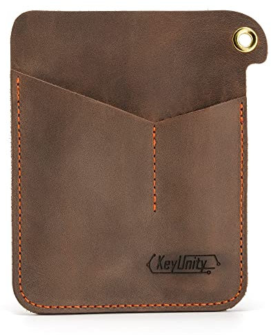 KeyUnity KL01 Leather Brown Pocket Organizer with 3 Pouch, EDC Multitool Sheath for Notebook/Pocket Knife/Flashlights/Pens and Multitool