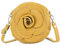 modamoda de T225 Damen Leder Umhängetasche Abendtasche Clutch Blüte Klein handmade in Italy, Farbe:Senfgelb