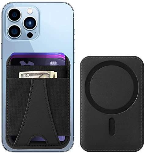 Miroddi Magnetische Handy-Karten-Brieftasche, Schwarz, Schlank und bietet Platz für bis zu 7 Karten