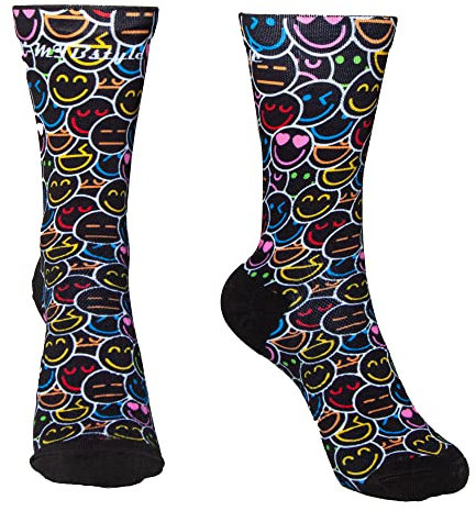 XMTBSTYLE Bunte und lustige lange Sportsocken für Radfahren, Crossfit, Laufen, Fitnessstudio, MTB, für Männer und Frauen, atmungsaktiv. (DE/NL/SE/PL, Numerisch, 42, 45, Regular, Regular, Colorido)