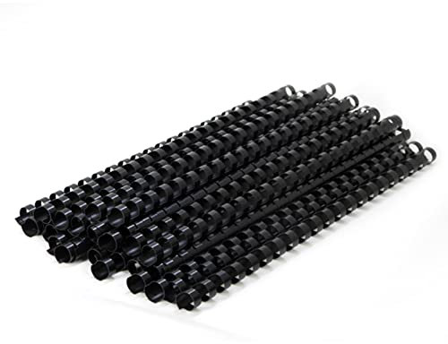 RAYSON Lot de 100 peignes de reliure en plastique, 120 feuilles, 21 anneaux, 14 mm, A4, noir