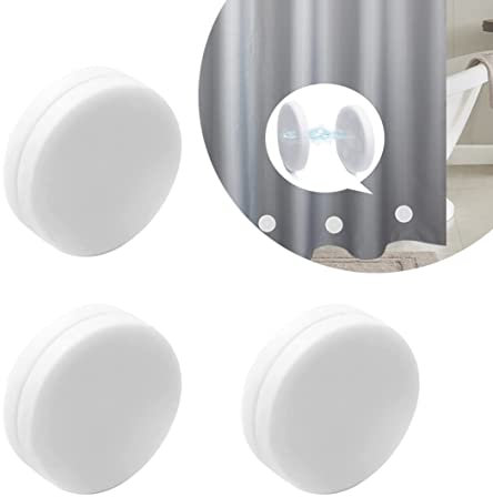 Spidfee Pesi magnetici per tenda da doccia, 6 pezzi avvolti in gomma resistente, per tende da bagno, per esterni, 3 paia