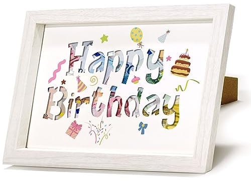 Happy Birthday Geldgeschenk, Geldgeschenke Geburtstag, Geld Geburtstag, Geld Geburtstagsgeschenk, Geldgeschenke Verpackung Geburtstagsgeschenk für Männer und Frauen Junge Mädchen 3D Holz Bilderrahmen