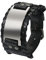 Cupimatch Herren Armband Retro Breites Metall Wikinger Armband Herren PU Leder Armband Punk Style Armbänder Breiter Gürtel Manschette Armreif Rock Wrap Geschenke für Männer Junge Schwarz