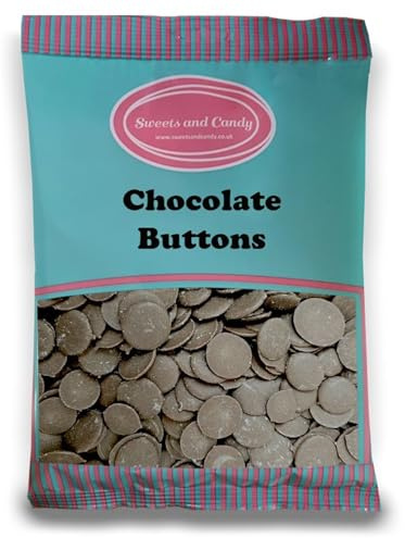 Sweets and Candy® Chocolate Buttons 1kg - Retro Chocolate Candy Buttons - Traditional Choc Drops - Bulk 1 Kilo Bag - Pick and Mix Share Size Bags - A Great Sweet Gift Idea