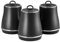 Tower T826176BLK Renaissance Set of 3 Storage Canisters for Coffee/Sugar/Tea, 1.5L, Black
