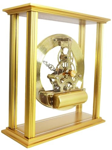Amagogo Tischuhr, antikes Quadrat, klare Acrylplatte, Schreibtischwecker, Metalluhr für Schreibtisch, Regal, Wohnzimmer