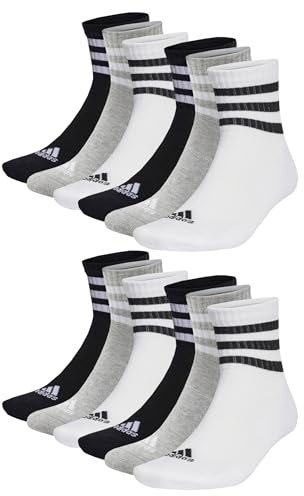 adidas 12 Paar C Sportswear MID 12p Mid Cut Socken Unisex Sportsocken, Farbe:Multi, Socken & Strümpfe:37-39