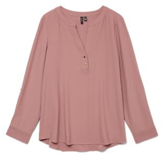 VERO MODA Damen Vmani Ls Top WVN Ga Noos Langarmshirt, Nostalgia Rose, Large