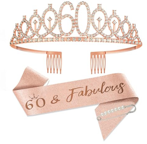 SCBOY Cumpleaños Decoration Rose Gold corona cumpleaños Banda cumpleaños and Tiara Regalos para la decoración de la fiesta de cumpleaños
