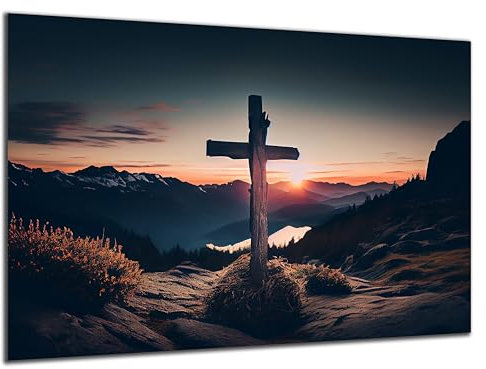 DARO Design - Wand-Bild 6mm HDF 70x50 cm Gipfel-Kreuz Berge - Wand-Deko Bilder Wohnzimmer