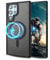 YmhxcY For Samsung Galaxy S22 Ultra Case,Supports Wireless Charging Magnetic case, Translucent Matte Back Slim Shockproof Phone Cover,For Samsung Galaxy S22 Ultra-6.8 Inch(Black)