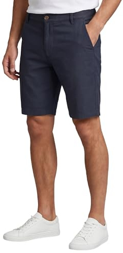 Indicode Herren Kurze Hosen (S-5XL) Regular Fit - 100% Baumwolle, Leichte, Atmungsaktive & Luftige Sommer Shorts Männer - B799 Blau Medium