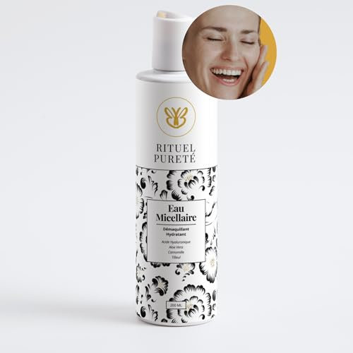 Mizellenwasser – Hyaluronsäure – Ritual Reinheit – sanfter feuchtigkeitsspendender Make-up-Entferner – Aloe Vera – Kamille – trockene und empfindliche Haut – Anti-Aging – 200 ml Belle après 40 ans