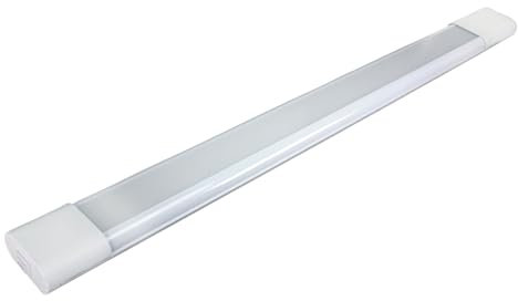 TIBELEC Réglette LED Blanc 12W, 900 lumens, 4000K, interrupteur on/off, bornier connexion intégrée, garantie 5 ans