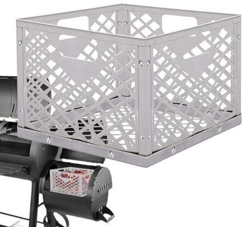 Edelstahl Kohlekorb - Offset Smoker Holzkohle Feuerkorb Smoker Holzkohlekörbe | Rostfreies Ofenzubehör mit Griff, Grill Kohlekorb für Zuhause Wandern Kochen