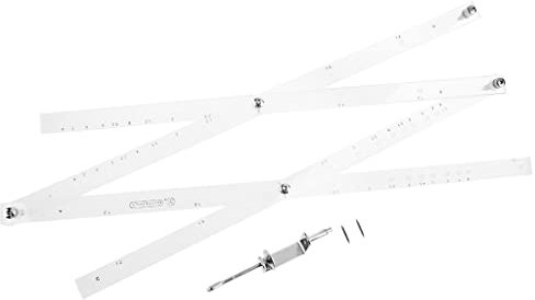 Pitadue 50 cm Maßstab, Faltlineal, Künstler, Pantograph, Kopierlineal, Zeichenvergrößerung, Werkzeug für Büro, Schule, Zeichenzubehör