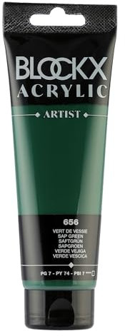 Blockx 60656BXC Acrylique Fine Opaque et Satinée - Vert de vessie PG 7/PY 74/PBI 7 - 120ml