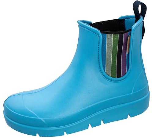 Fischer Damen Stiefelette Gummistiefel bunter Stretcheinsatz 201032