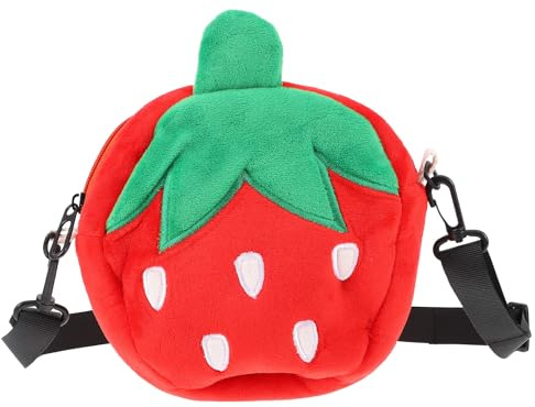 COLLBATH Erdbeer Umhängetasche Damen Plüsch Crossbody Bag Mit Verstellbarem Schultergurt Für Alltag Freizeit Und Karneval 7.9X6.3X2 Zoll Kreative Fruchtförmige Mädchen Tasche