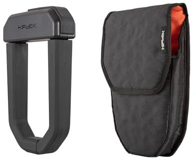 Hiplok D1000 Anti-Angle Grinder D Lock for Bicycle and Motorcycle and Carry Pouch Bundle