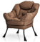 COSTWAY Sessel gepolstert, Relaxsessel mit Armlehnen & Seitentasche, Loungesessel, Fernsehsessel, Ohrensessel für Wohnzimmer, Schlafzimmer, Büro (Braun)