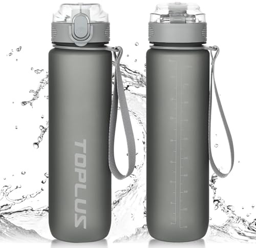 TOPLUS Trinkflasche 1l Sport- 100% BPA-frei, Wassweflasche mit Filter, 1000ml Sportflasche für Fahrrad, Camping, Sport- Leicht, Wiederverwendbar