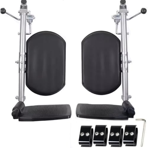 Verstellbare Rollstuhl Beinstützen aus(2er Set)|Höhenverstellung 40-70cm|100kg Tragkraft |Winkelverstellung 90°-180°|für die meisten Rollstuhlkomponenten und ideal für Rollstuhlfahrer und Pflegekräfte