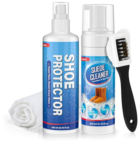 Jevvu Suede Cleaner Kit, Suede Shoe Cleaner and Suede Protector Spray for Suede & Nubuck Shoes