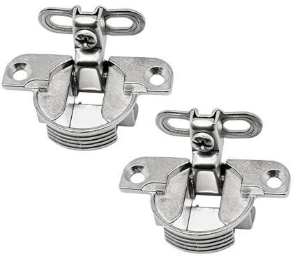 Adjustable Cabinet Hinges (2-Pack) - 97° Opening Alloy Concealed Hinge for Kitchen, Bathroom, Wardrobe, Bookcase, Locker & Furniture Doors