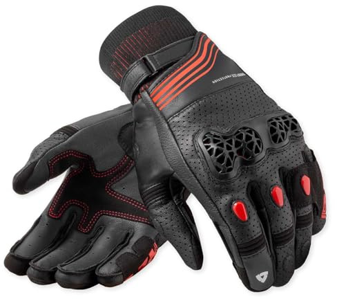 REV'IT! Revit Positron perforierte Motorradhandschuhe, schwarz/rot, 3XL