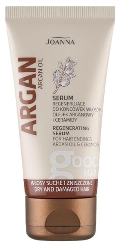Joanna Arganöl Serum für Haarspitzen 50ml – Glättendes Haarserum mit Arganöl – Reparierende Pflege für trockene & strapazierte Spitzen – Mit Panthenol & Seidenproteinen für Glanz & Schutz