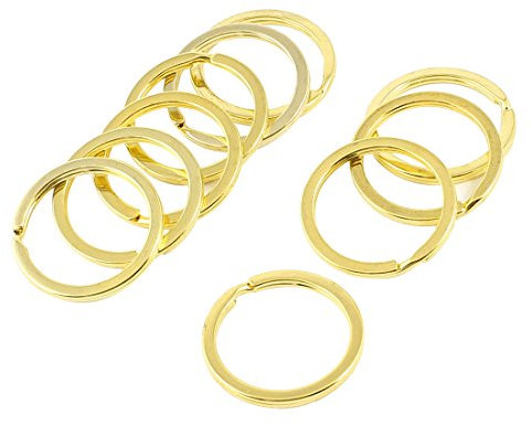 Sourcingmap 10 Pièces Doré 30 mm Diamètre Seul Clé Anneau Porte-Clés