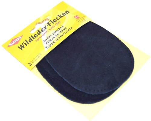 Kleiber + Co.GmbH Wildlederflecken Klein, ca. 12,5 cm x 10 cm, 2, Dunkelblau