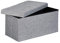 Relaxdays Faltbare Sitzbank XL, mit Stauraum, Sitzcube mit Fußablage, Sitzwürfel als Aufbewahrungsbox, 38x76x38 cm, grau