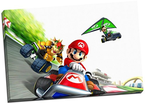 Panther Print Mario Kart Leinwanddruck mit Luigi, Wandkunst, 76,2 x 50,8 cm