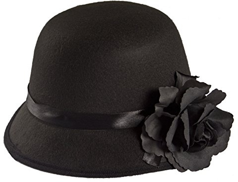 I LOVE FANCY DRESS LTD Svart klockhatt för kvinnor Charleston-stil Roaring Twenties, perfekt för att sticka ut med elegans.