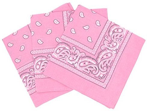 Set 3 bandanas paisley damen und herren rosa