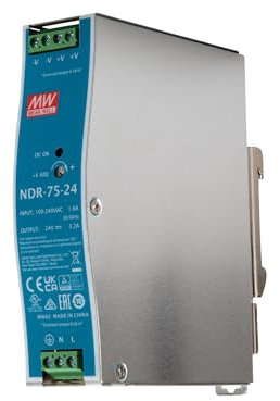 Mean Well ndr-75 – 24 76.8 W Azul, Metálico Fuente para Computer