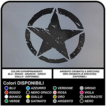 GRAFIC 2 Aufkleber Stern zerkratzt für Auto Stickers Decals (SCHWARZ MATT)