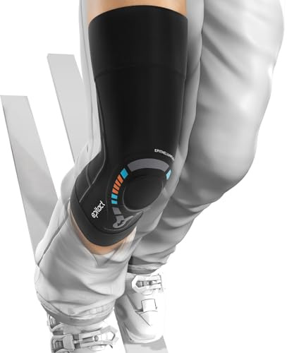 Epitact | Ginocchiera Physiostrap Ski | Ginocchio Fragile e Dolorante | Allevia e Protegge il Ginocchio, Sostegno Rotuleo Rinforzato | Ultrafine, Flessibile, Leggera | Tenuta Ottimale (XL)