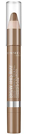 Rimmel London Brow This Way Brow Pomade Fix & Fill,weicher Brauenstift,Mittelbraun,3,25 g