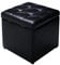 COSTWAY Faux Leather Ottoman, Pouffe Storage Toy Box with Hinge Top | Padded Foot Stool, Cube Bench Seater for Living Room, Bedroom & Office, 150Kg Capacity (Black)