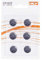 REY Pack de 6 Pilas CR1620 3V Alcalinas, Tipo Botón de Litio en Blister