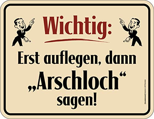 RAHMENLOS Deko Blechschild für das Büro: Erst auflegen, dann