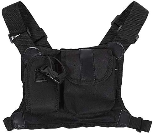 Lazmin Radio Brusttasche, Universal Hands Radio Brustgurt Tasche Funkgerät