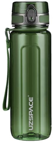 UZSPACE Botella de Agua Deportiva 500ml-750ml-1000m,Botella de Agua Tritan Ecológica y sin BPA. Reutilizable con Tapa a Prueba de Fugas para Correr, Gimnasio, Yoga, al Aire Libre y Acampar